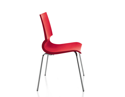 Knoll red Gigi Stacking Chairs